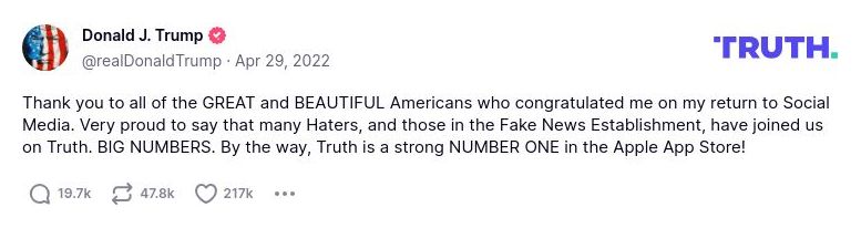 Post image from Donald Trump