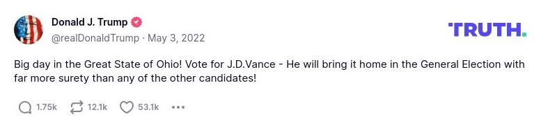 Post image from Donald Trump