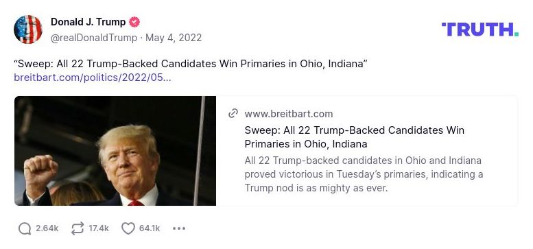 Post image from Donald Trump