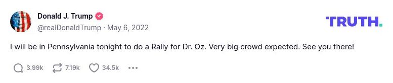 Post image from Donald Trump