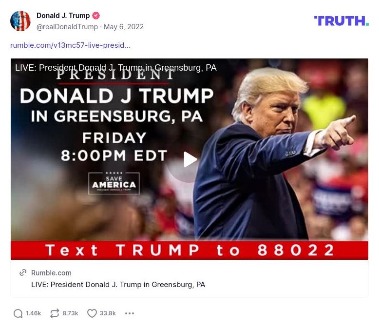 Post image from Donald Trump