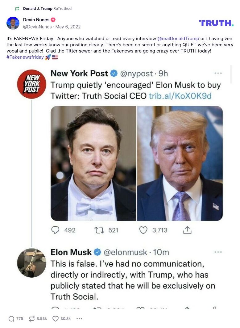 Post image from Donald Trump