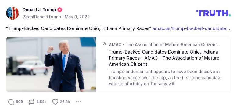 Post image from Donald Trump