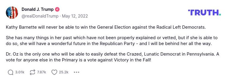 Post image from Donald Trump