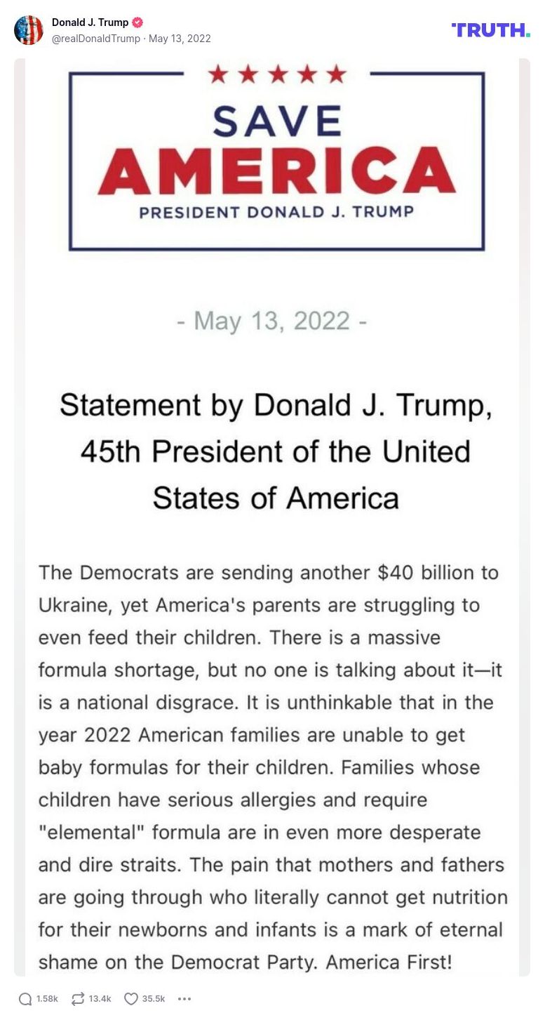 Post image from Donald Trump