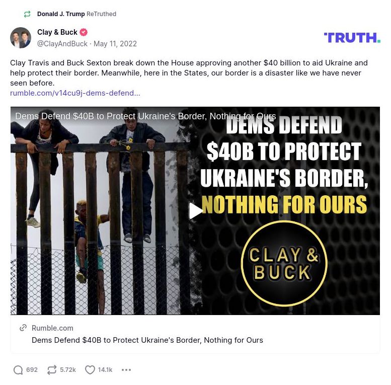 Post preview from Donald Trump