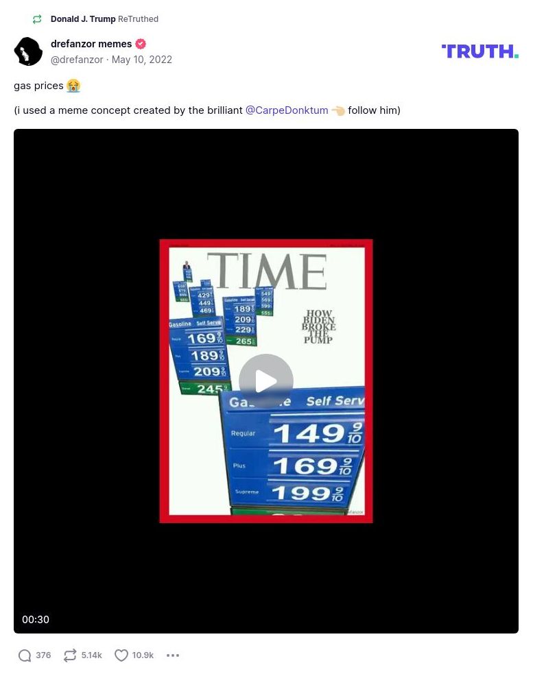 Post image from Donald Trump