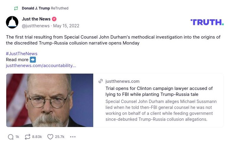 Post preview from Donald Trump