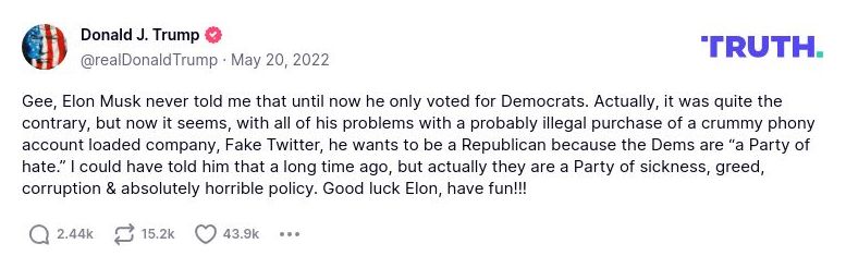 Post preview from Donald Trump