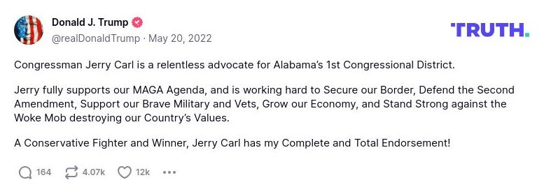 Post image from Donald Trump