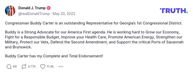 Post image from Donald Trump