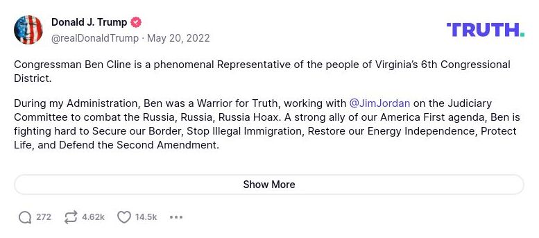 Post preview from Donald Trump