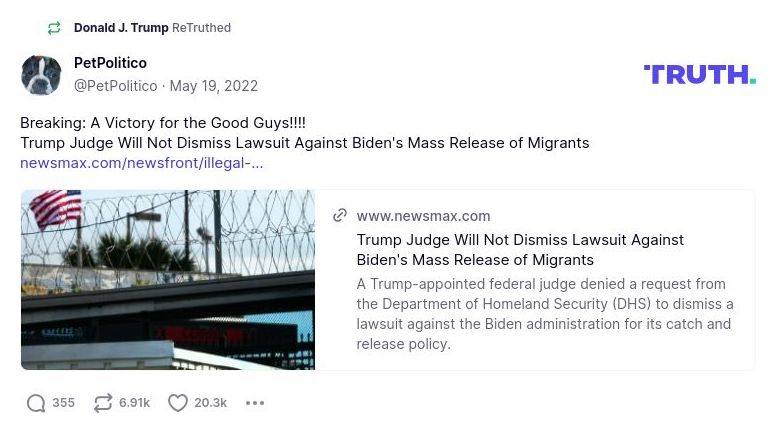 Post preview from Donald Trump