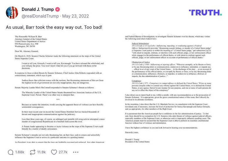 Post image from Donald Trump