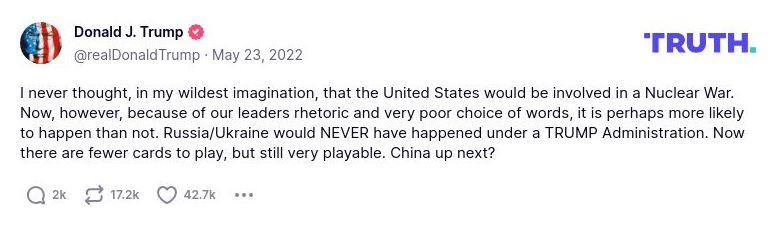 Post preview from Donald Trump