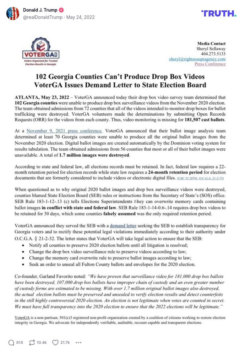 Post image from Donald Trump