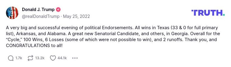 Post image from Donald Trump