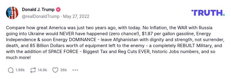 Post preview from Donald Trump