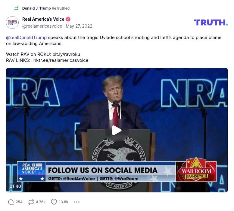 Post image from Donald Trump