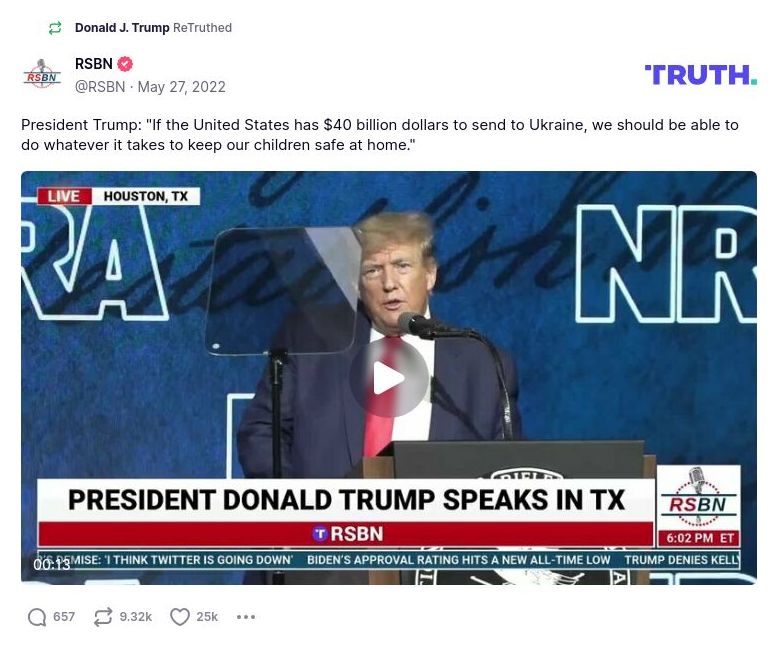 Post preview from Donald Trump