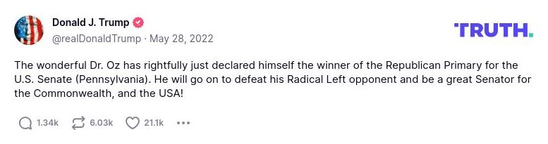 Post image from Donald Trump