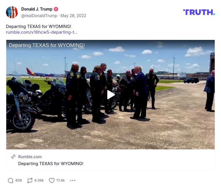 Post image from Donald Trump