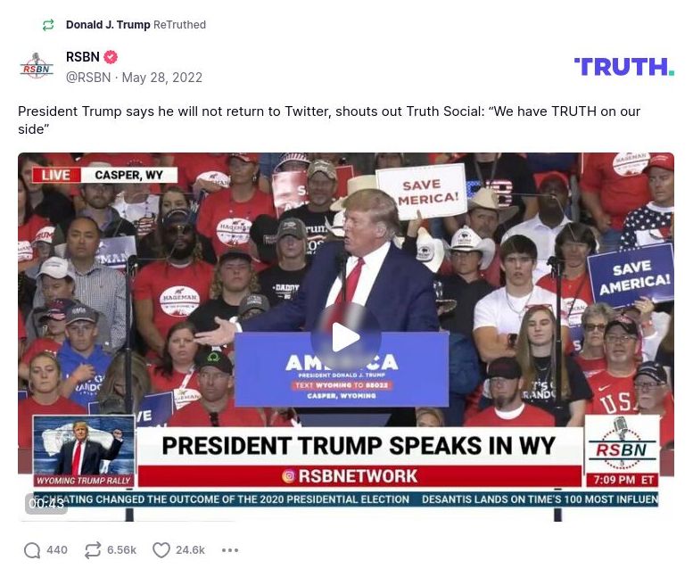 Post image from Donald Trump