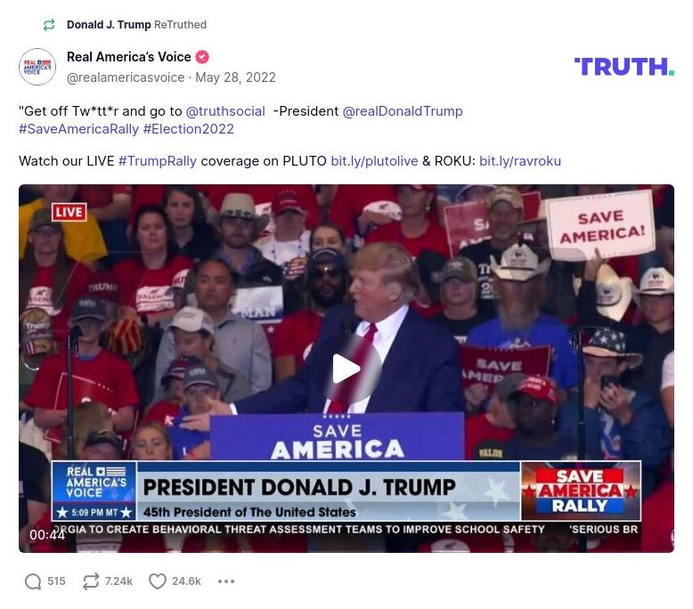 Post image from Donald Trump