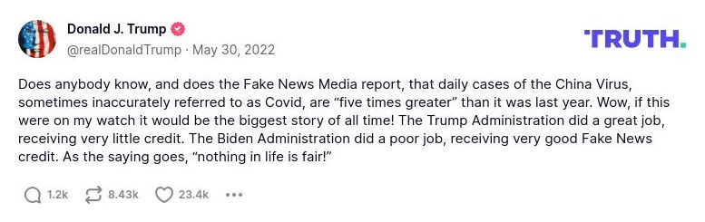 Post preview from Donald Trump