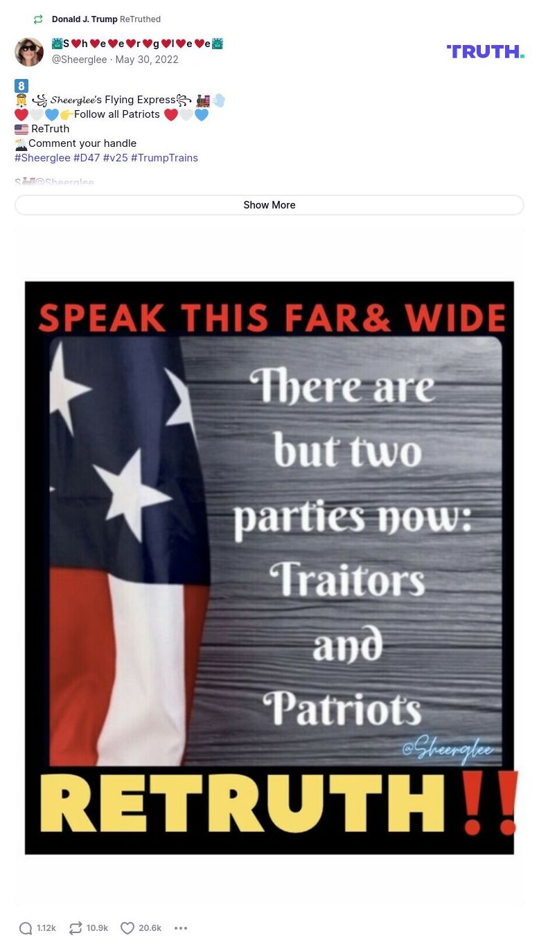 Post image from Donald Trump