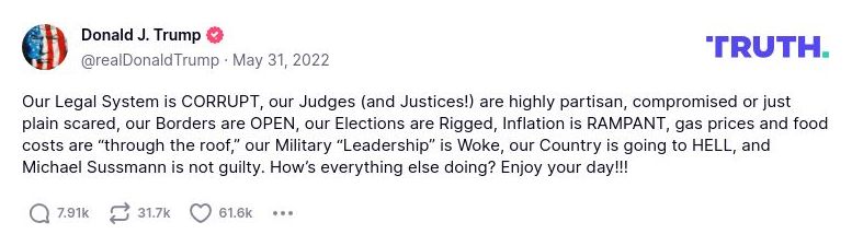 Post preview from Donald Trump