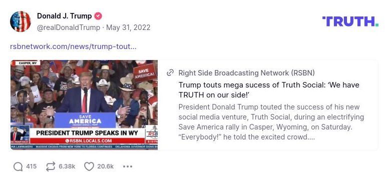 Post image from Donald Trump