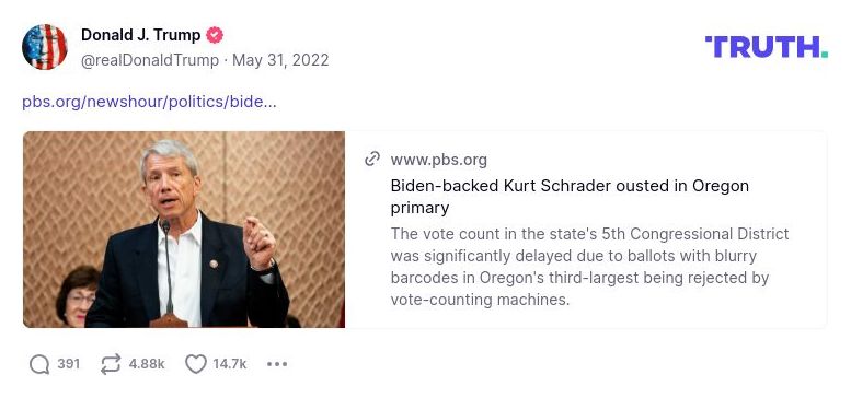 Post image from Donald Trump