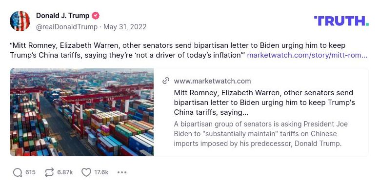 Post preview from Donald Trump