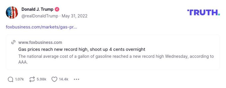 Post image from Donald Trump