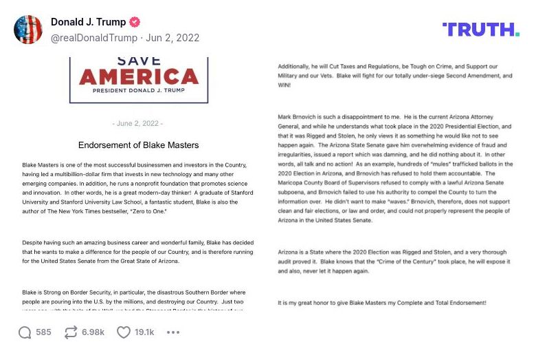 Post image from Donald Trump