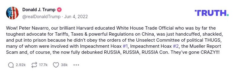 Post preview from Donald Trump