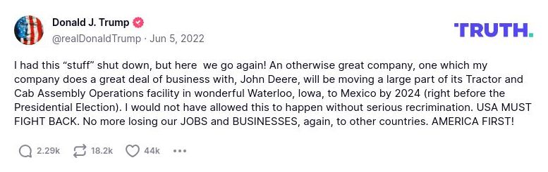 Post image from Donald Trump