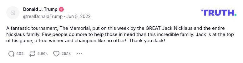 Post image from Donald Trump