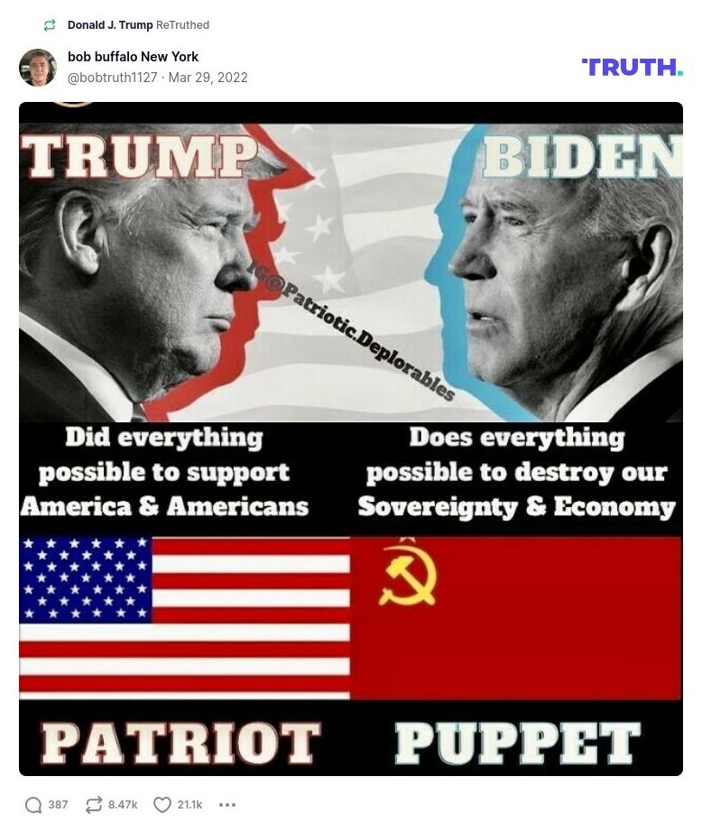 Post image from Donald Trump