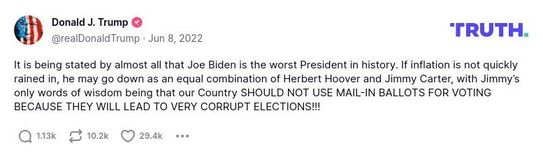 Post preview from Donald Trump