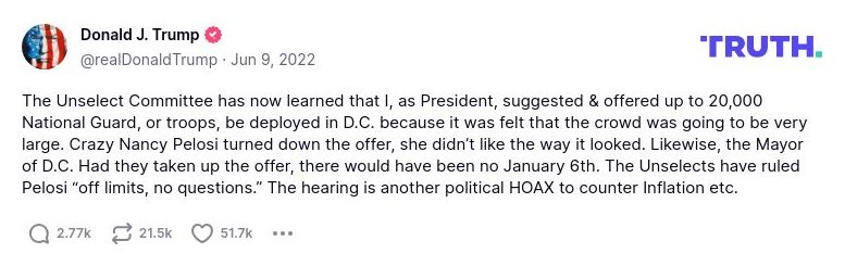 Post preview from Donald Trump