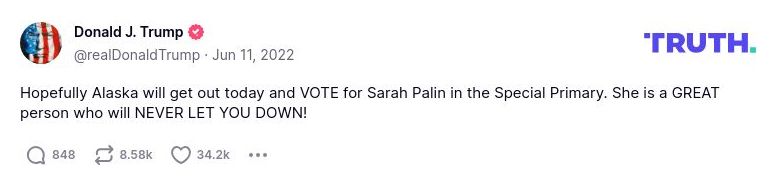 Post image from Donald Trump