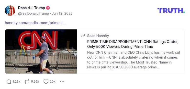 Post preview from Donald Trump