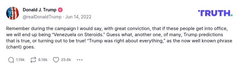 Post preview from Donald Trump