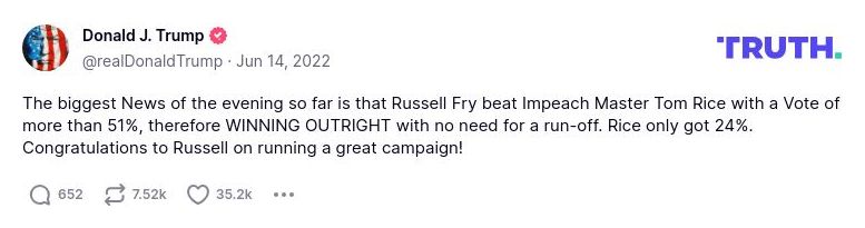 Post image from Donald Trump