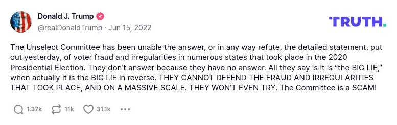 Post image from Donald Trump