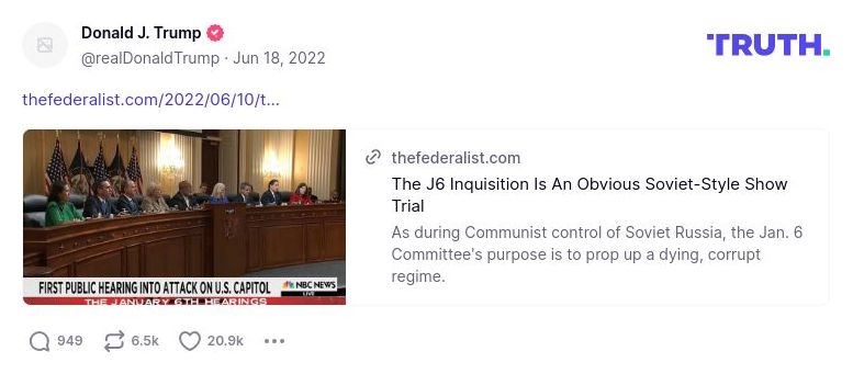 Post image from Donald Trump