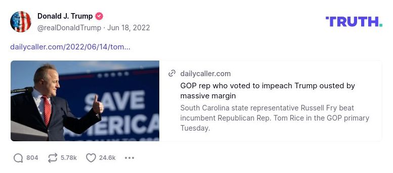 Post image from Donald Trump