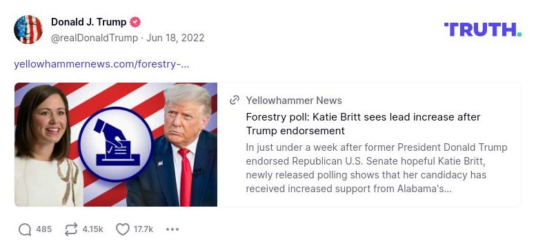 Post image from Donald Trump